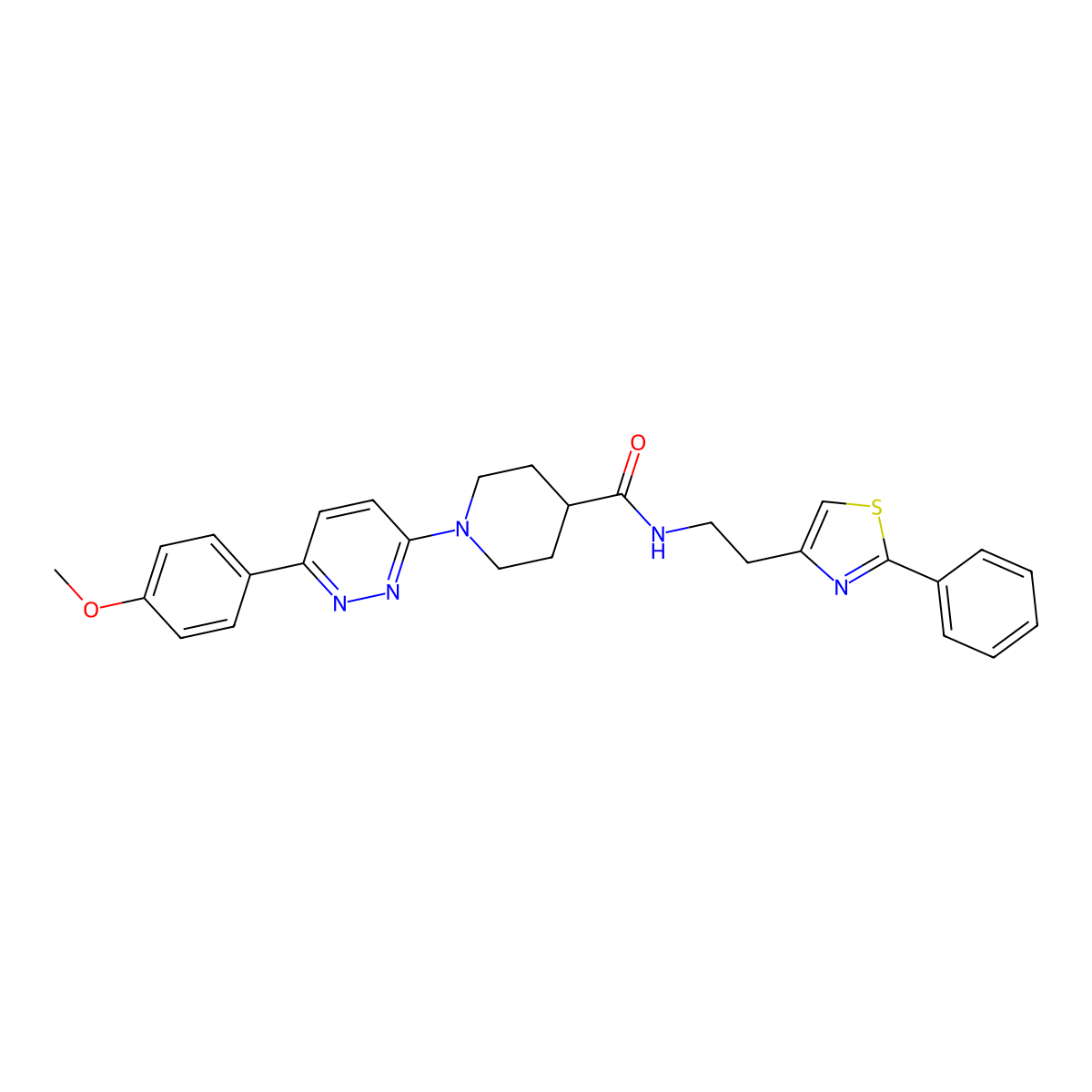 1-(6-(4-methoxyphenyl)pyridazin-3-yl)-N-(2-(2-phenylthiazol-4-yl)ethyl)piperidine-4-carboxamide molecular structure, CAS 1226441-01-5