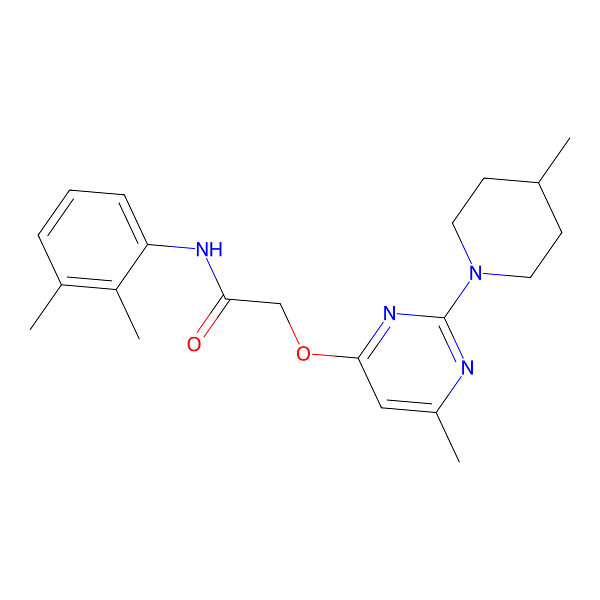 N-(2,3-dimethylphenyl)-2-{[6-methyl-2-(4-methylpiperidin-1-yl)pyrimidin-4-yl]oxy}acetamide molecular structure, CAS 1226441-16-2