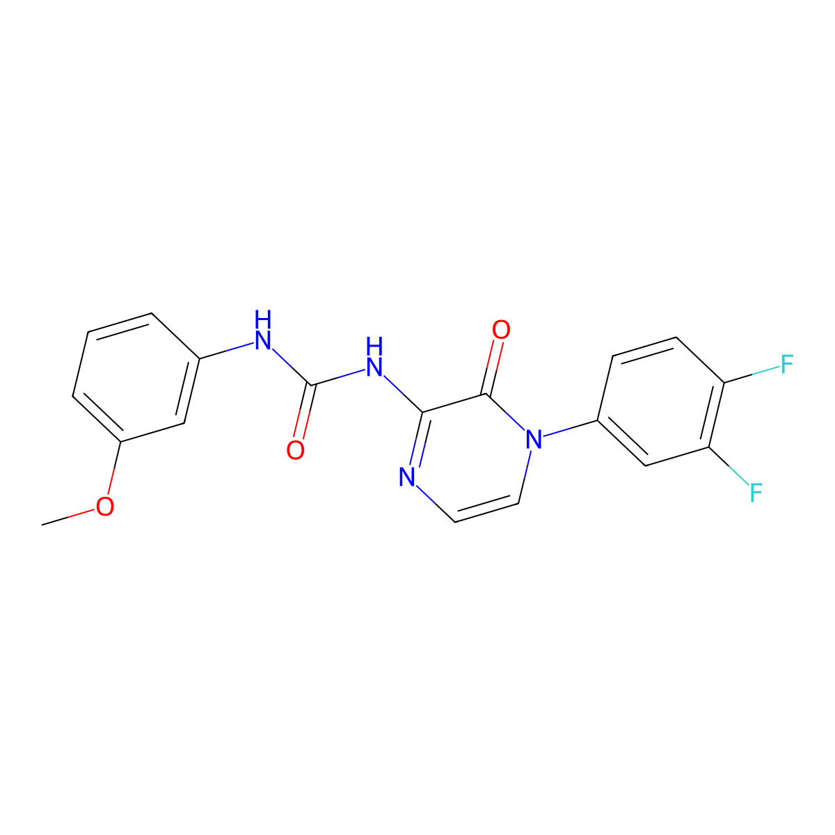 1-(4-(3,4-Difluorophenyl)-3-oxo-3,4-dihydropyrazin-2-yl)-3-(3-methoxyphenyl)urea molecular structure, CAS 1226441-44-6