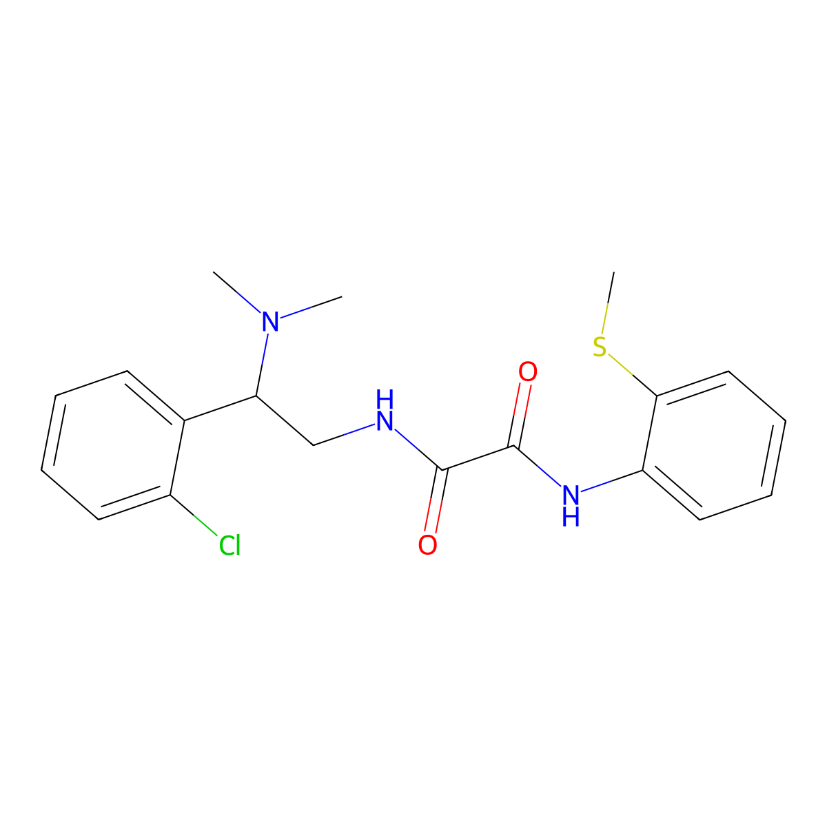 N1-(2-(2-chlorophenyl)-2-(dimethylamino)ethyl)-N2-(2-(methylthio)phenyl)oxalamide molecular structure, CAS 1226441-46-8