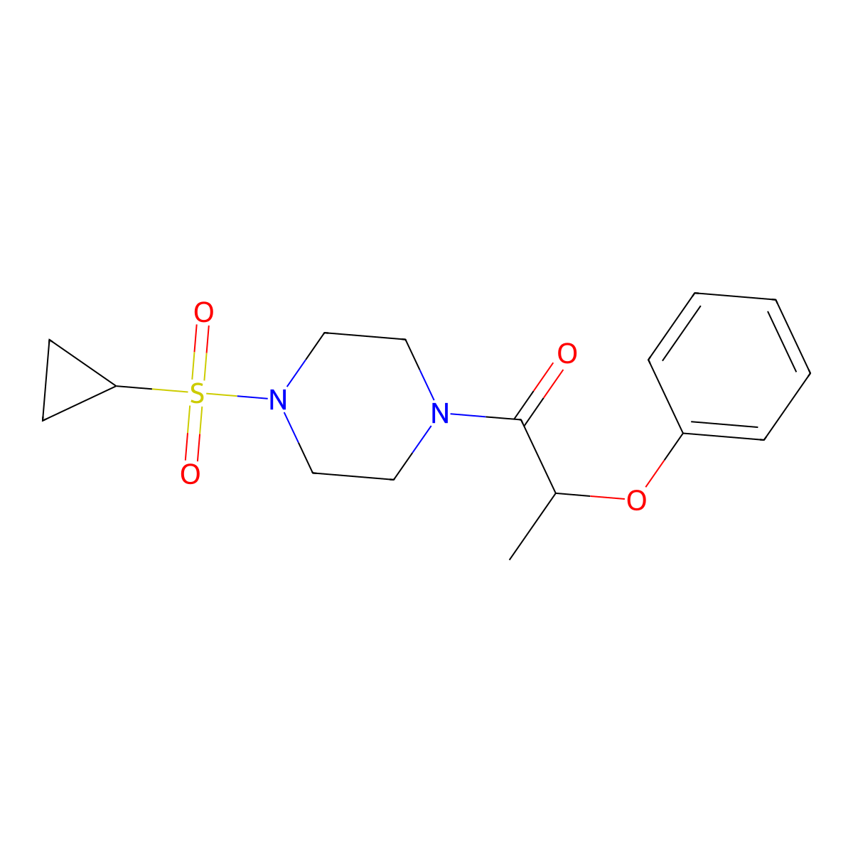 1-(4-(Cyclopropylsulfonyl)piperazin-1-yl)-2-phenoxypropan-1-one molecular structure, CAS 1226441-57-1