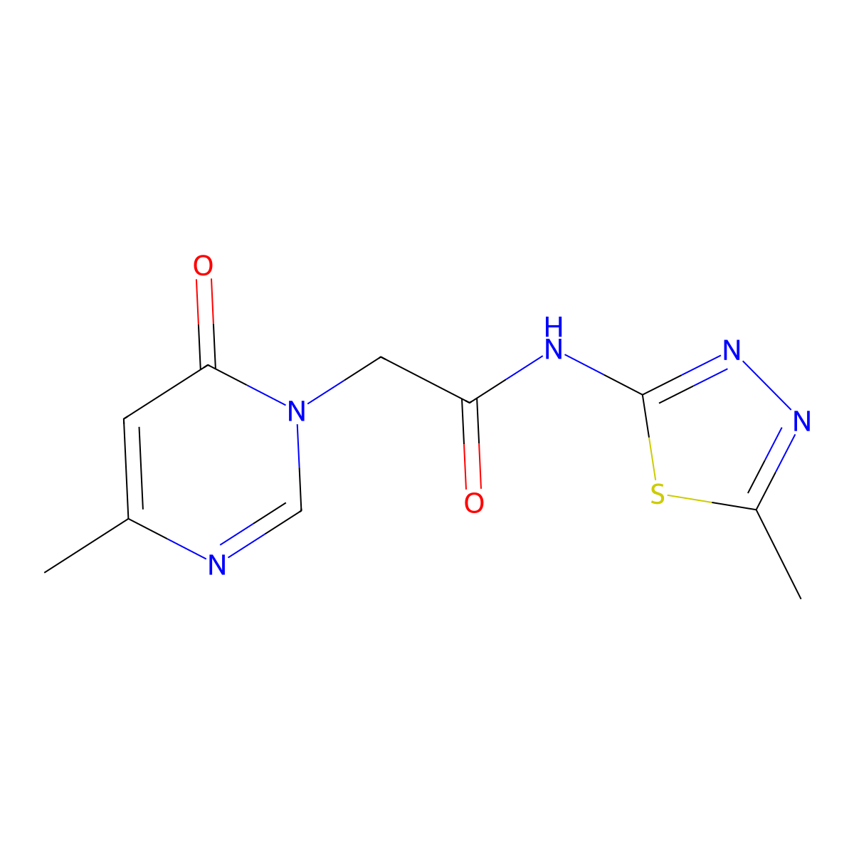 N-(5-methyl-1,3,4-thiadiazol-2-yl)-2-(4-methyl-6-oxopyrimidin-1(6H)-yl)acetamide molecular structure, CAS 1226441-63-9