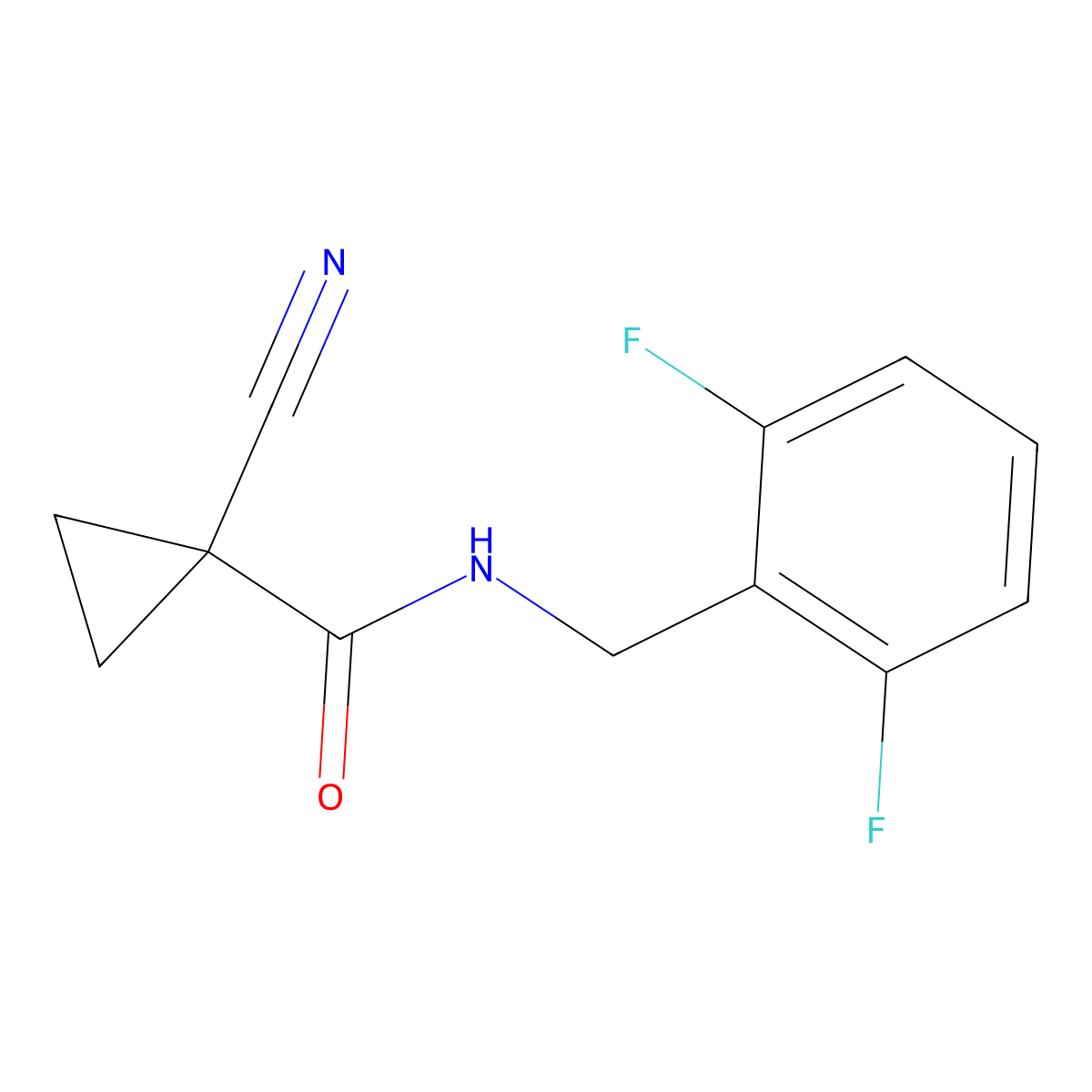 1-cyano-N-(2,6-difluorobenzyl)cyclopropanecarboxamide molecular structure, CAS 1226441-70-8
