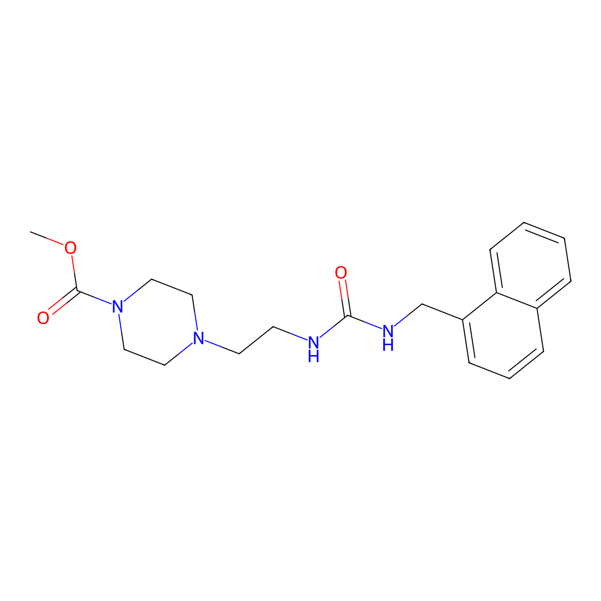 Methyl 4-(2-(3-(naphthalen-1-ylmethyl)ureido)ethyl)piperazine-1-carboxylate molecular structure, CAS 1226441-71-9