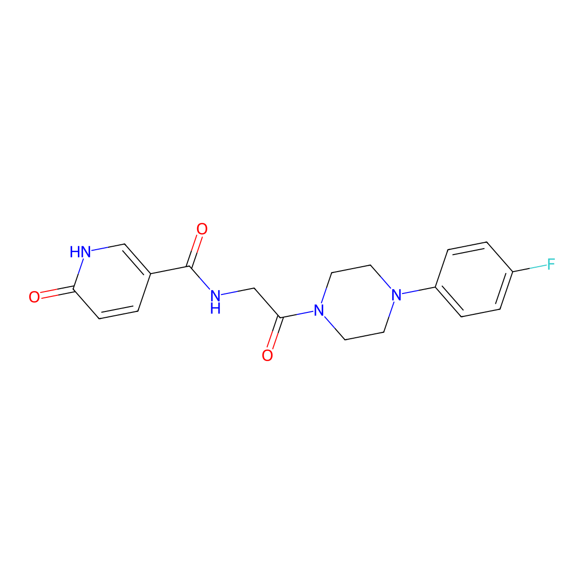 N-(2-(4-(4-fluorophenyl)piperazin-1-yl)-2-oxoethyl)-6-oxo-1,6-dihydropyridine-3-carboxamide molecular structure, CAS 1226441-85-5