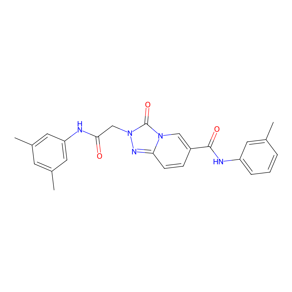 2-{[(3,5-dimethylphenyl)carbamoyl]methyl}-N-(3-methylphenyl)-3-oxo-2H,3H-[1,2,4]triazolo[4,3-a]pyridine-6-carboxamide molecular structure, CAS 1226441-91-3