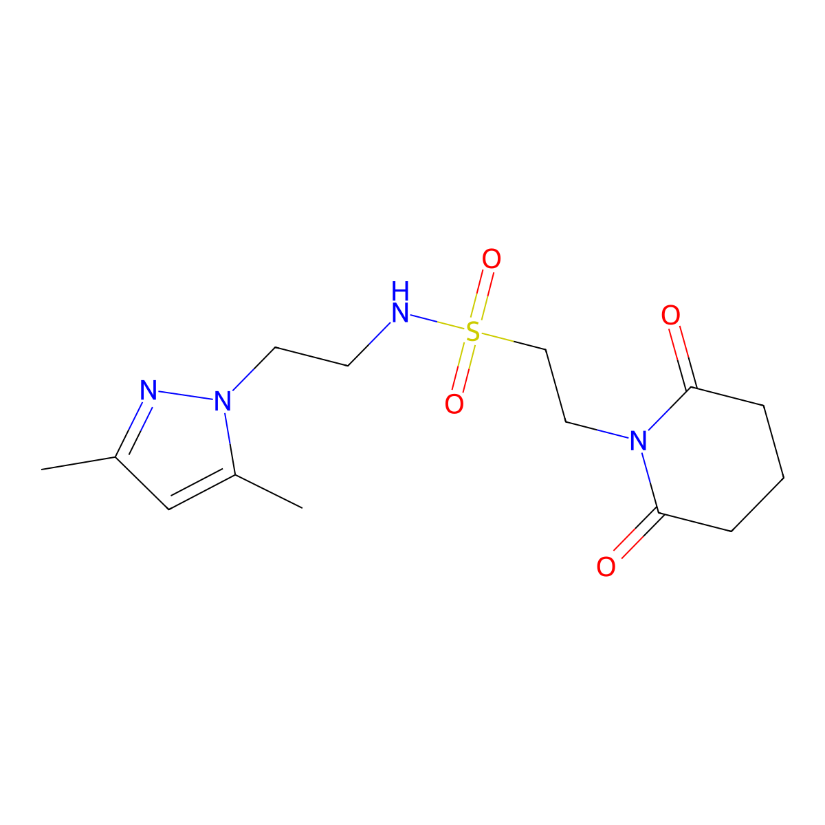 N-(2-(3,5-dimethyl-1H-pyrazol-1-yl)ethyl)-2-(2,6-dioxopiperidin-1-yl)ethanesulfonamide molecular structure, CAS 1226442-04-1