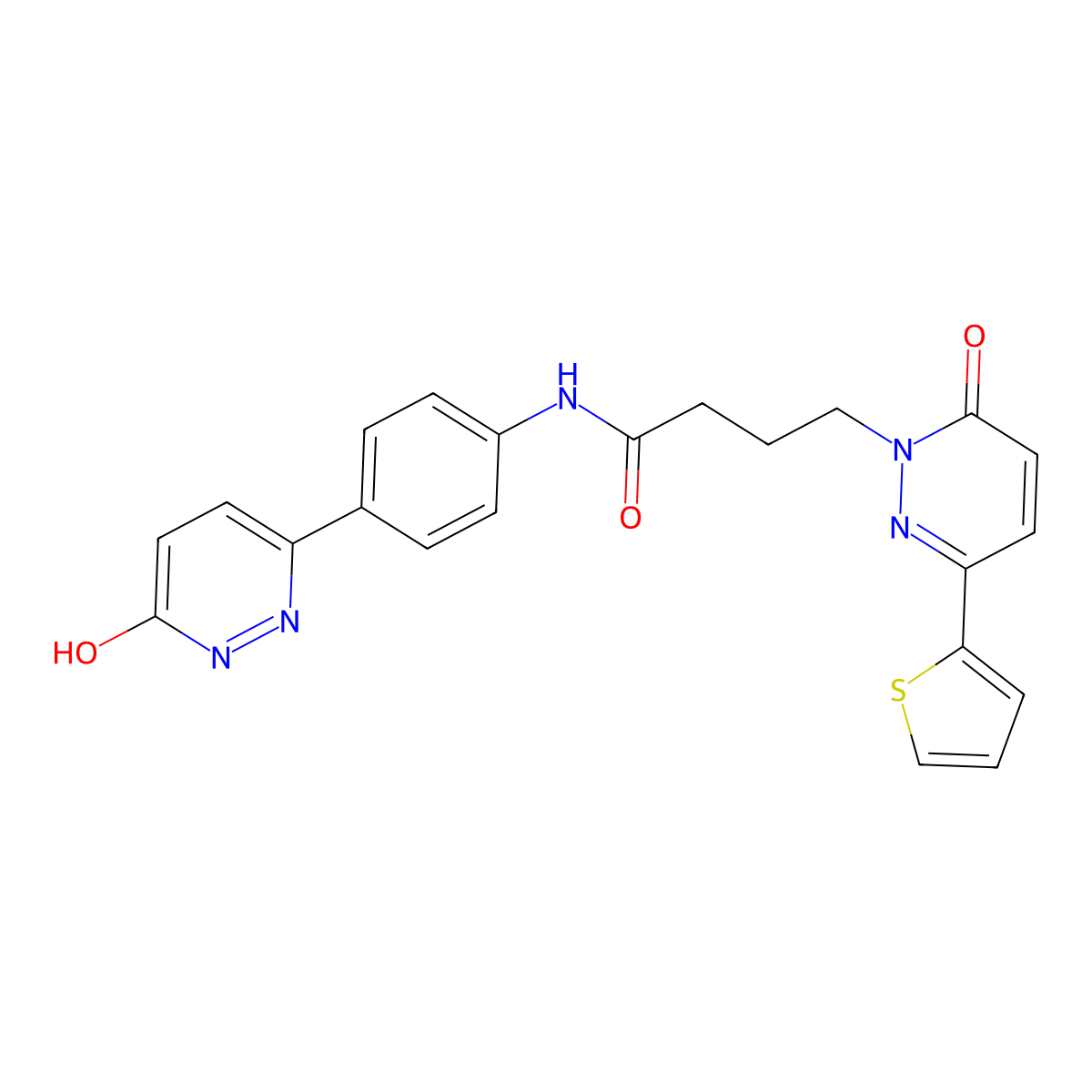 N-(4-(6-hydroxypyridazin-3-yl)phenyl)-4-(6-oxo-3-(thiophen-2-yl)pyridazin-1(6H)-yl)butanamide molecular structure, CAS 1226442-19-8