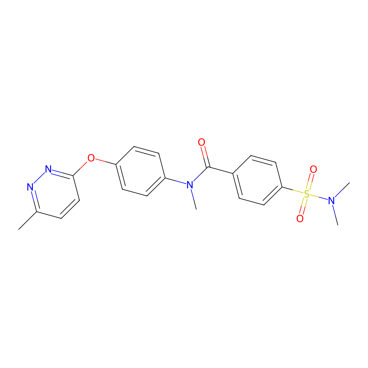 4-(N,N-dimethylsulfamoyl)-N-methyl-N-(4-((6-methylpyridazin-3-yl)oxy)phenyl)benzamide molecular structure, CAS 1226442-22-3
