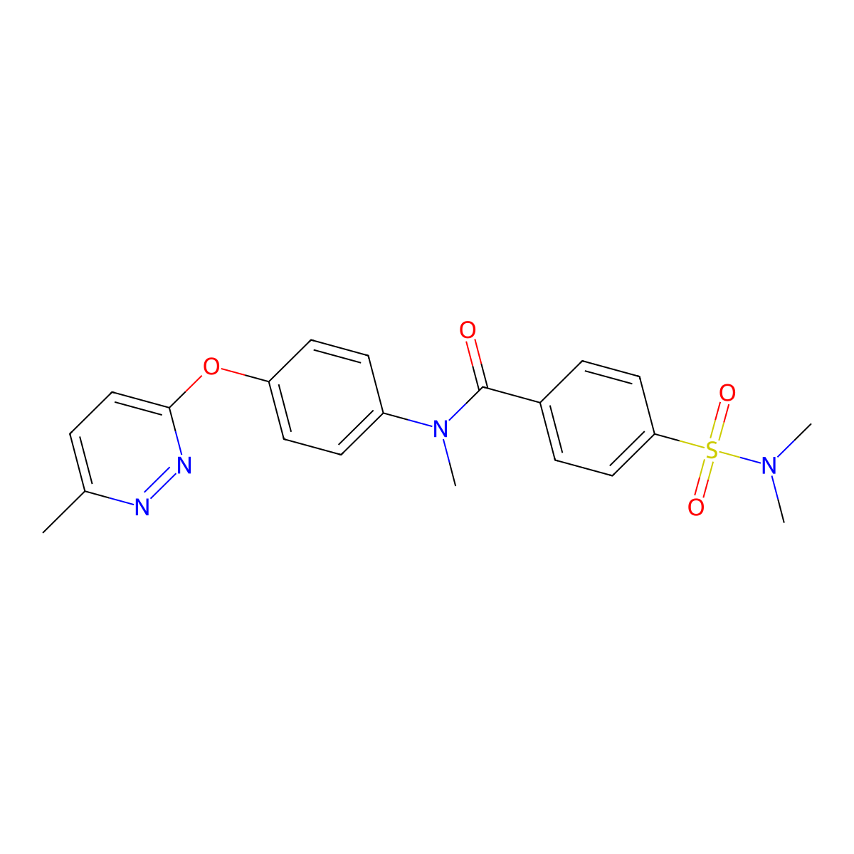 4-(N,N-dimethylsulfamoyl)-N-methyl-N-(4-((6-methylpyridazin-3-yl)oxy)phenyl)benzamide molecular structure, CAS 1226442-22-3
