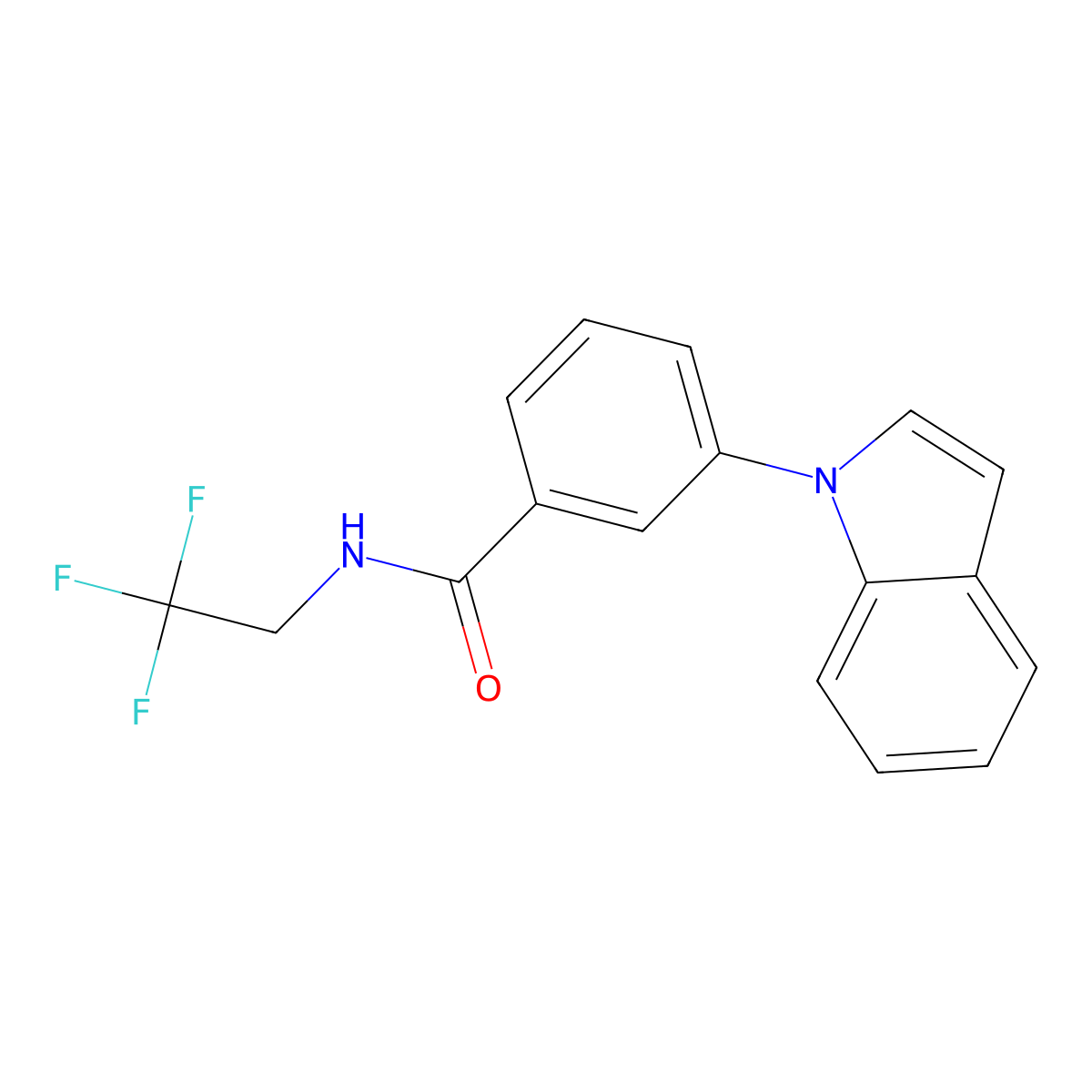 3-(1H-indol-1-yl)-N-(2,2,2-trifluoroethyl)benzamide molecular structure, CAS 1226442-27-8