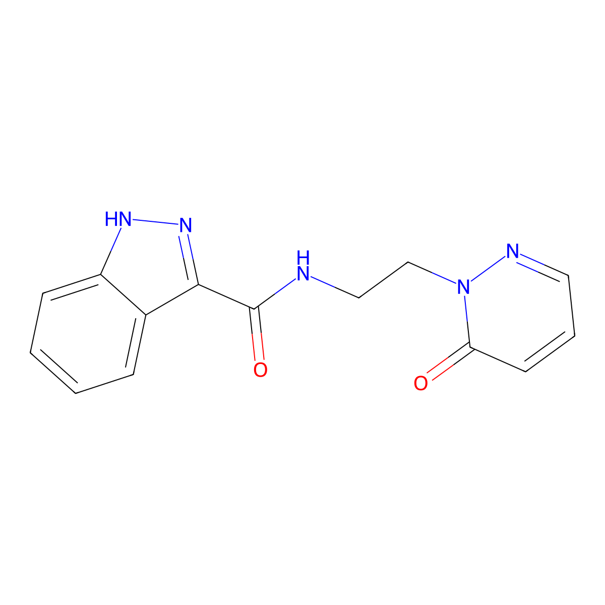 N-(2-(6-oxopyridazin-1(6H)-yl)ethyl)-1H-indazole-3-carboxamide molecular structure, CAS 1226442-36-9