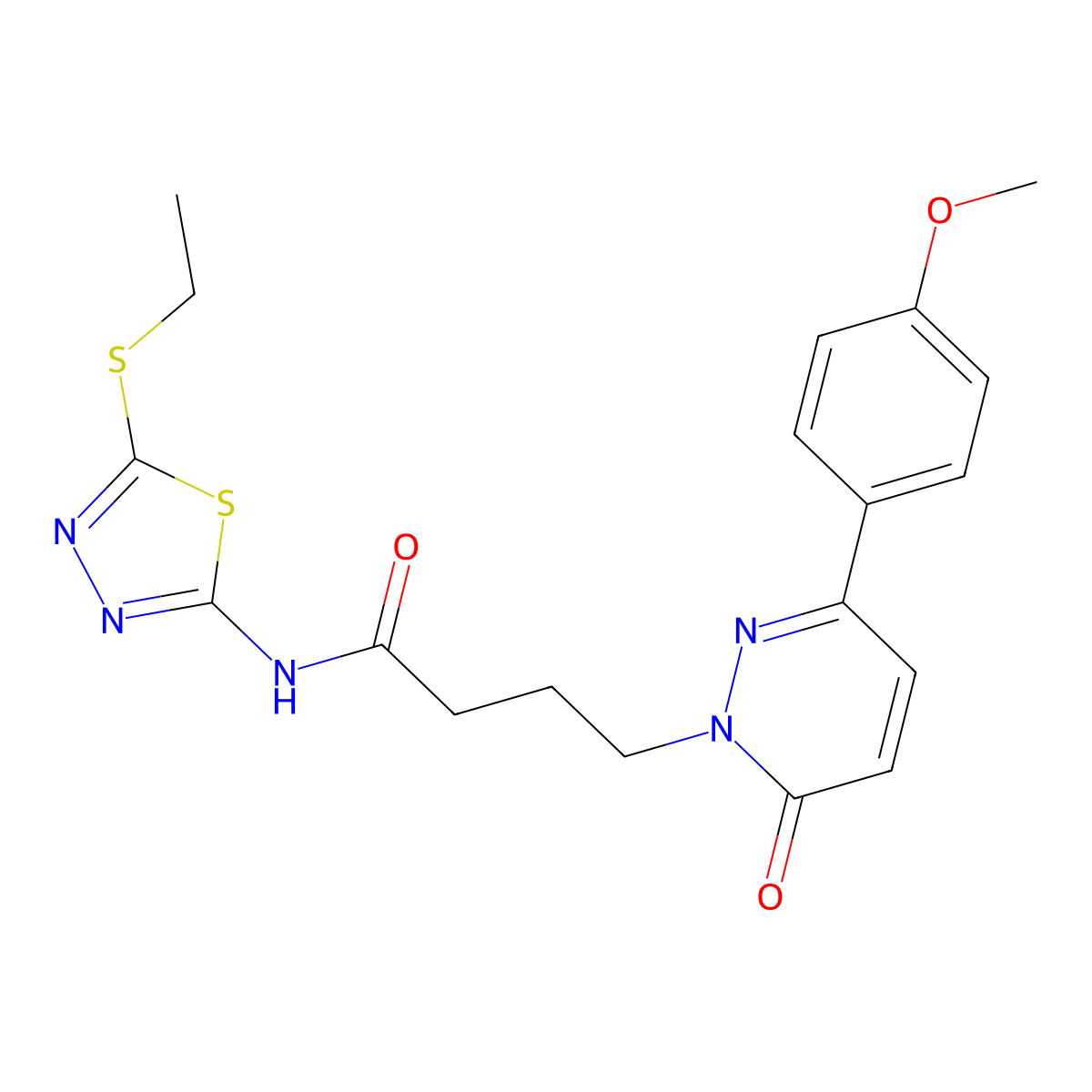 N-(5-(ethylthio)-1,3,4-thiadiazol-2-yl)-4-(3-(4-methoxyphenyl)-6-oxopyridazin-1(6H)-yl)butanamide molecular structure, CAS 1226442-40-5
