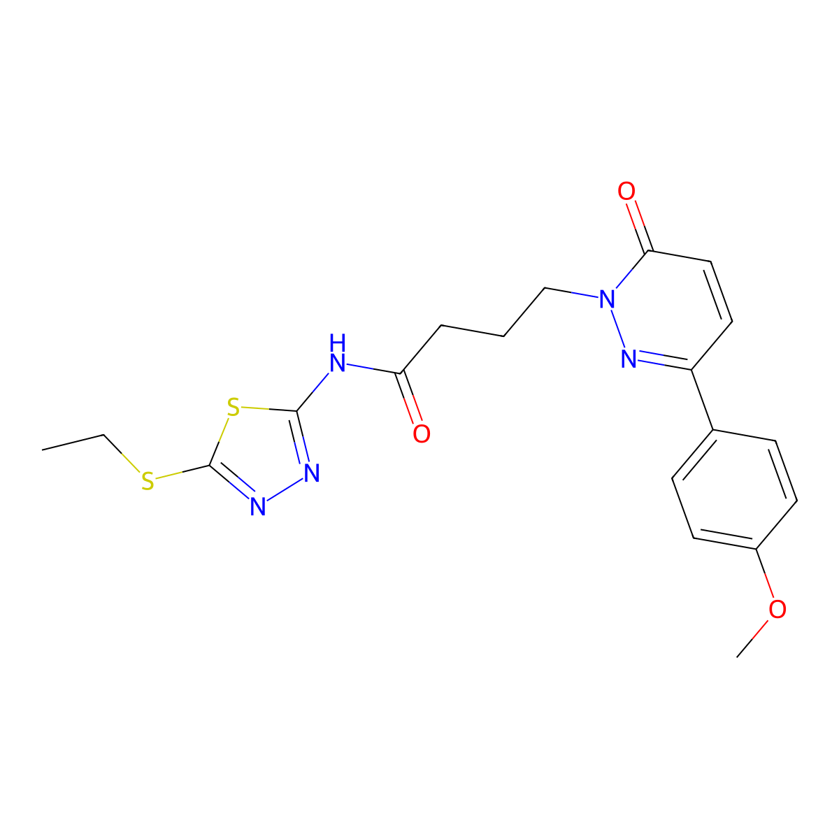 N-(5-(ethylthio)-1,3,4-thiadiazol-2-yl)-4-(3-(4-methoxyphenyl)-6-oxopyridazin-1(6H)-yl)butanamide molecular structure, CAS 1226442-40-5