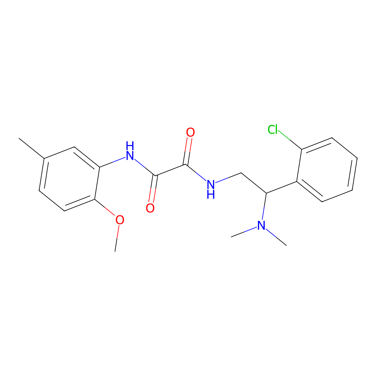 N1-(2-(2-chlorophenyl)-2-(dimethylamino)ethyl)-N2-(2-methoxy-5-methylphenyl)oxalamide molecular structure, CAS 1226442-48-3