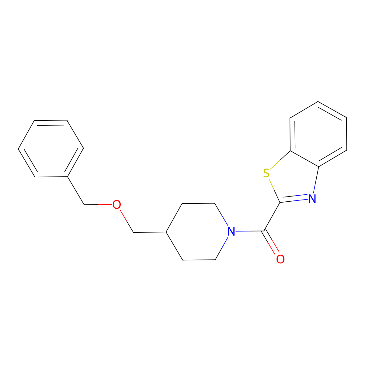 Benzo[d]thiazol-2-yl(4-((benzyloxy)methyl)piperidin-1-yl)methanone molecular structure, CAS 1226442-80-3