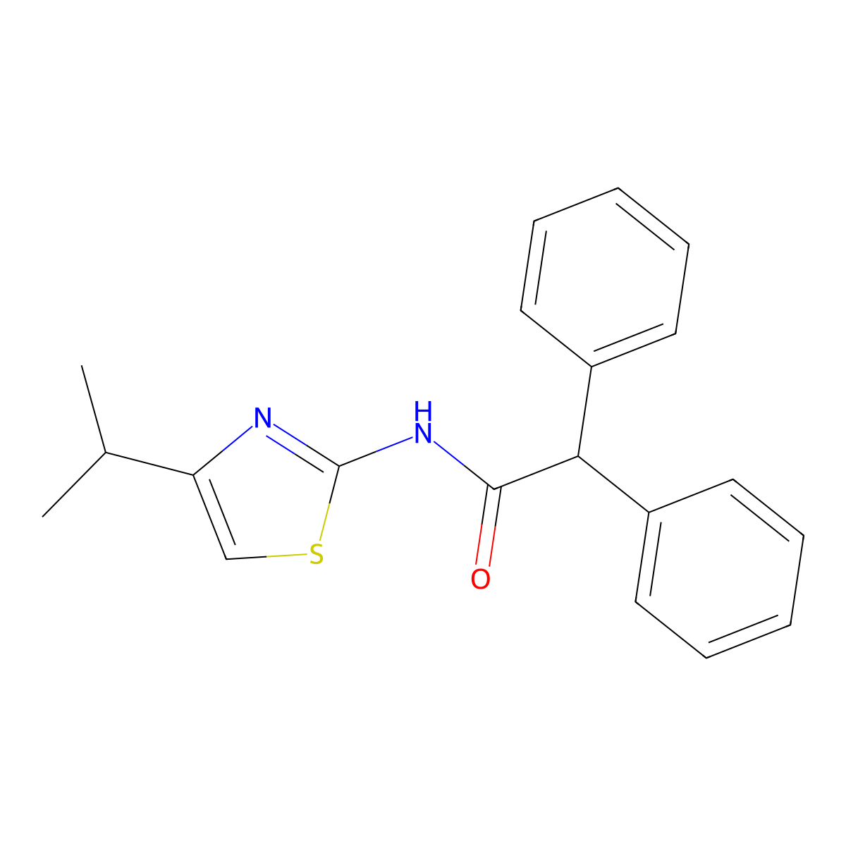 N-(4-isopropylthiazol-2-yl)-2,2-diphenylacetamide molecular structure, CAS 1226442-92-7