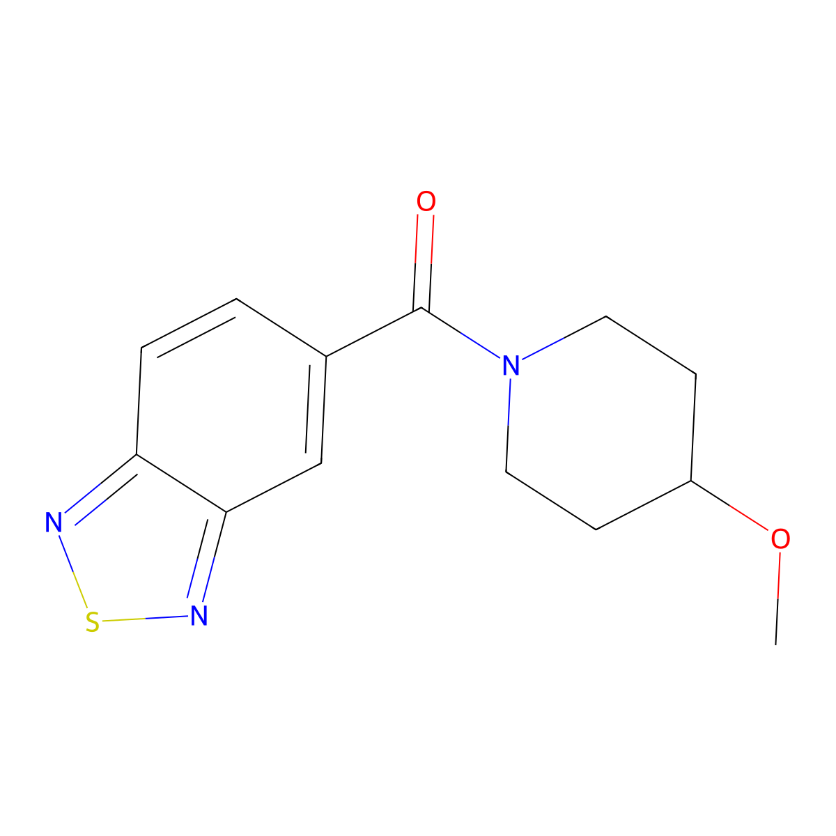 Benzo[c][1,2,5]thiadiazol-5-yl(4-methoxypiperidin-1-yl)methanone molecular structure, CAS 1226443-01-1
