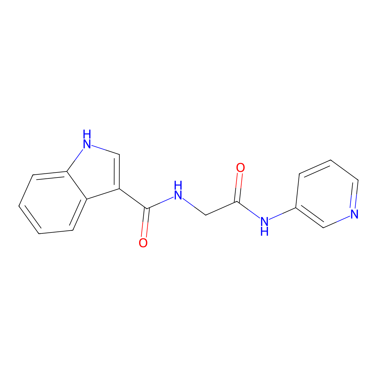 2-[(1H-indol-3-yl)formamido]-N-(pyridin-3-yl)acetamide molecular structure, CAS 1226443-29-3