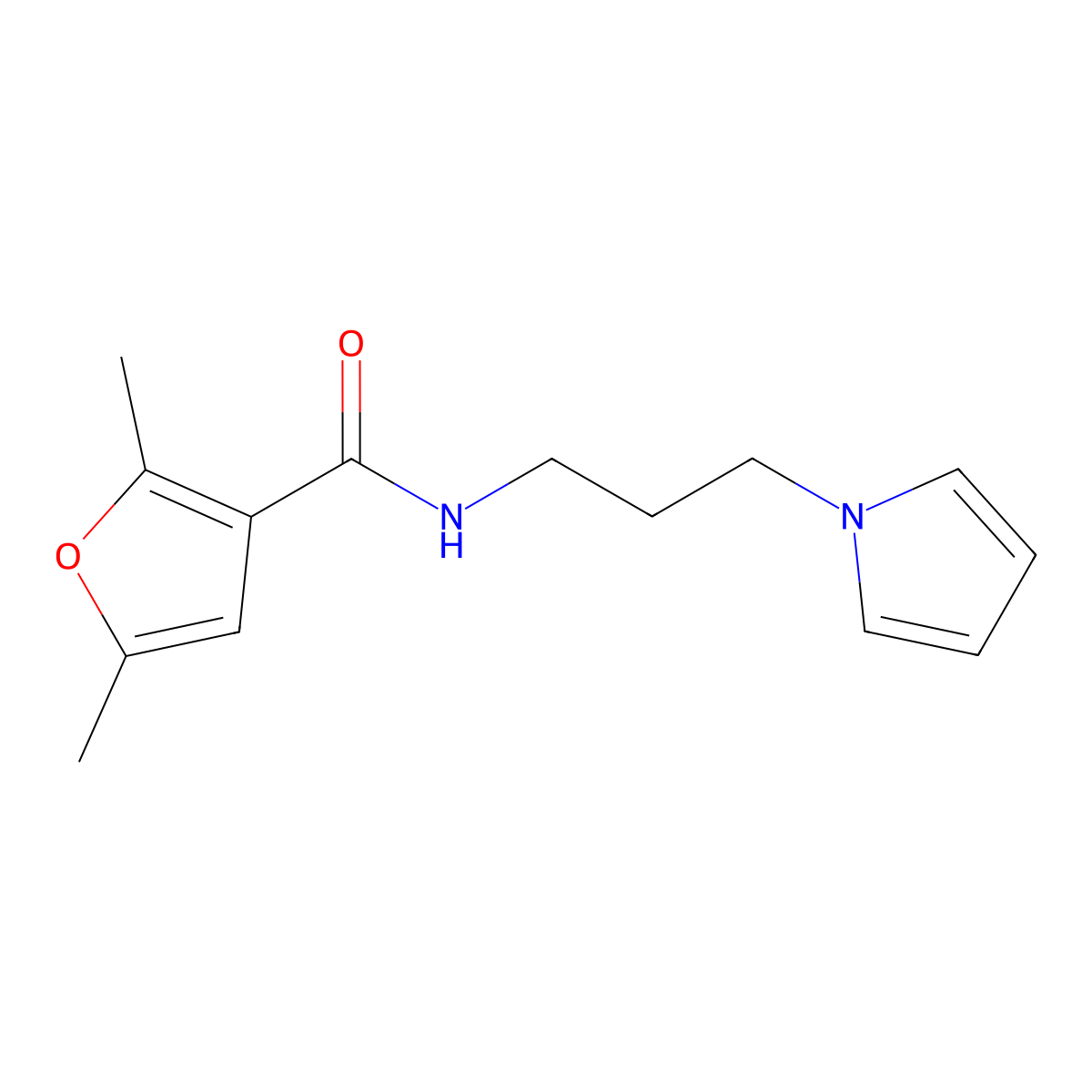 N-(3-(1H-pyrrol-1-yl)propyl)-2,5-dimethylfuran-3-carboxamide molecular structure, CAS 1226443-36-2