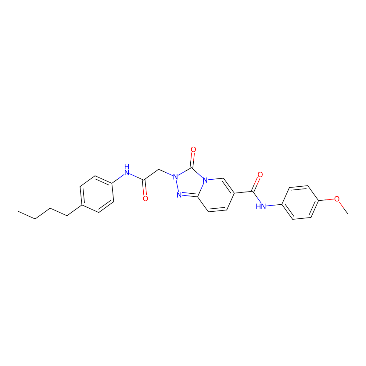 2-{[(4-butylphenyl)carbamoyl]methyl}-N-(4-methoxyphenyl)-3-oxo-2H,3H-[1,2,4]triazolo[4,3-a]pyridine-6-carboxamide molecular structure, CAS 1226443-37-3