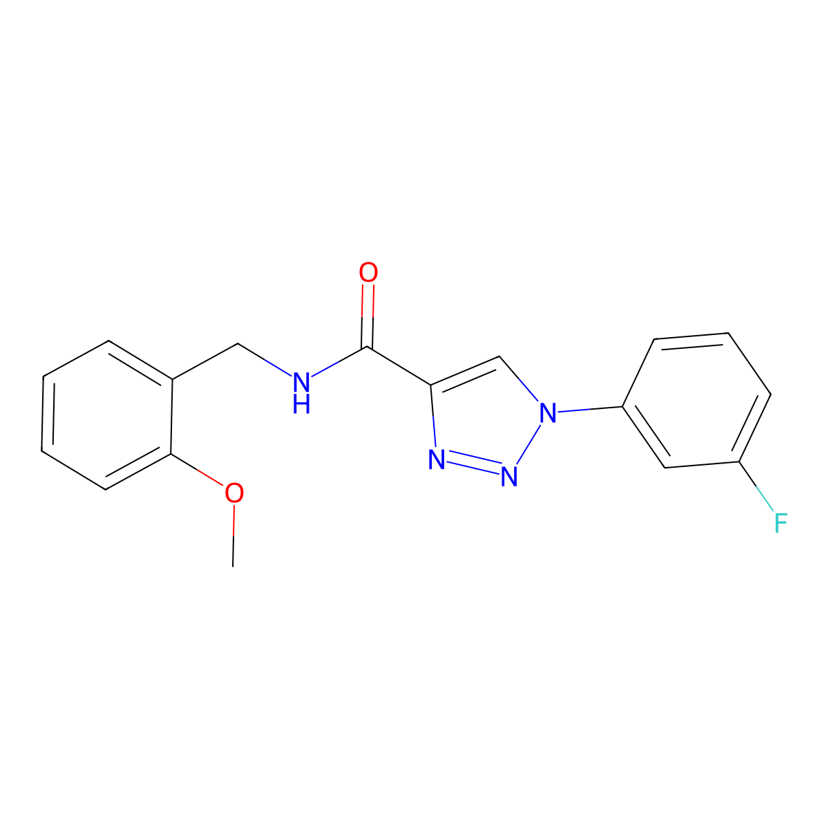 1-(3-fluorophenyl)-N-(2-methoxybenzyl)-1H-1,2,3-triazole-4-carboxamide molecular structure, CAS 1226443-38-4