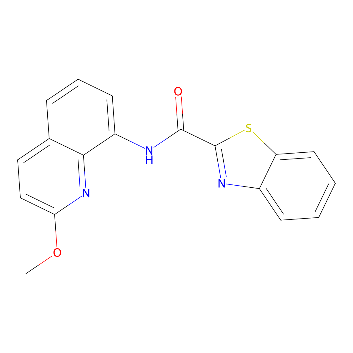 N-(2-methoxyquinolin-8-yl)-1,3-benzothiazole-2-carboxamide molecular structure, CAS 1226443-63-5