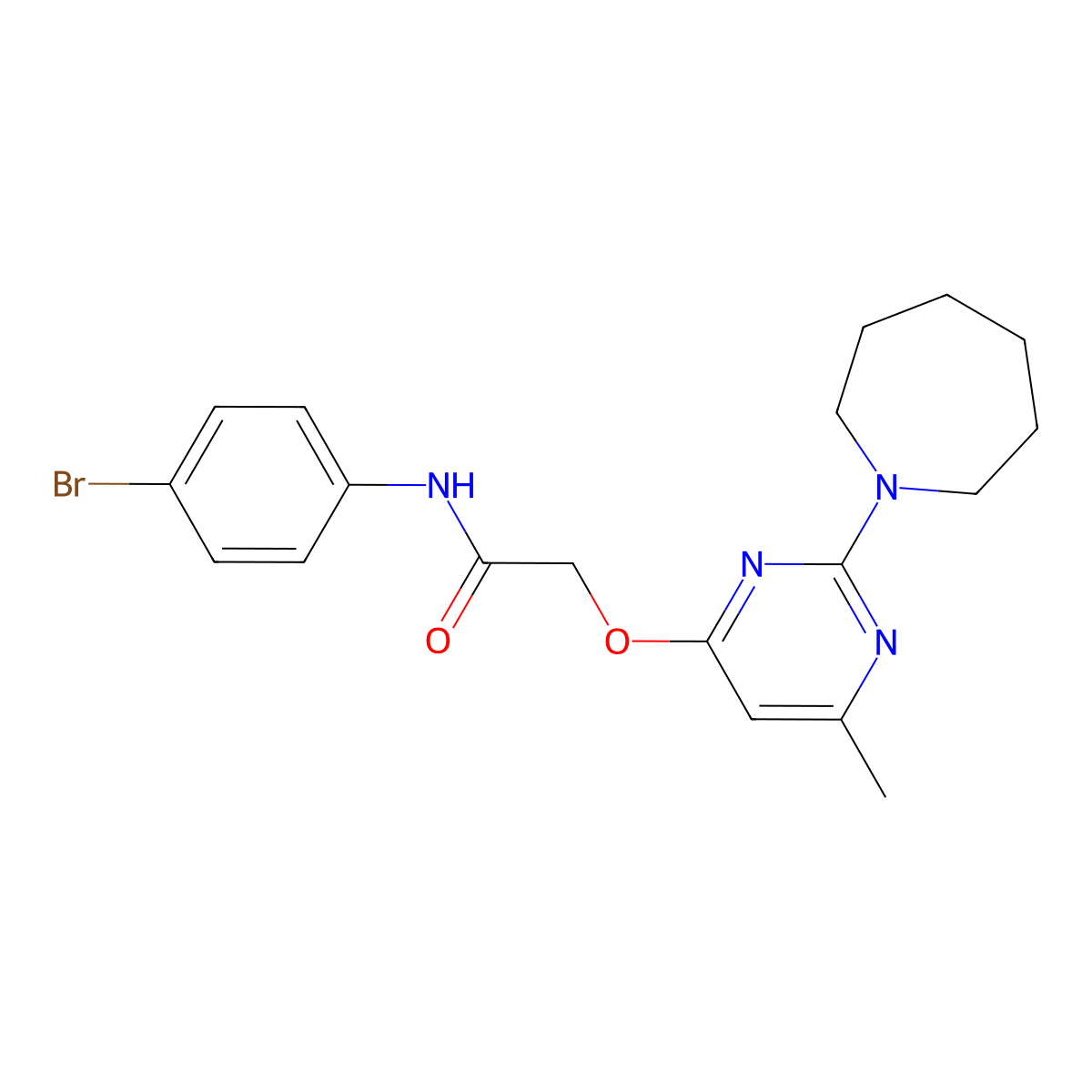 2-{[2-(azepan-1-yl)-6-methylpyrimidin-4-yl]oxy}-N-(4-bromophenyl)acetamide molecular structure, CAS 1226443-75-9
