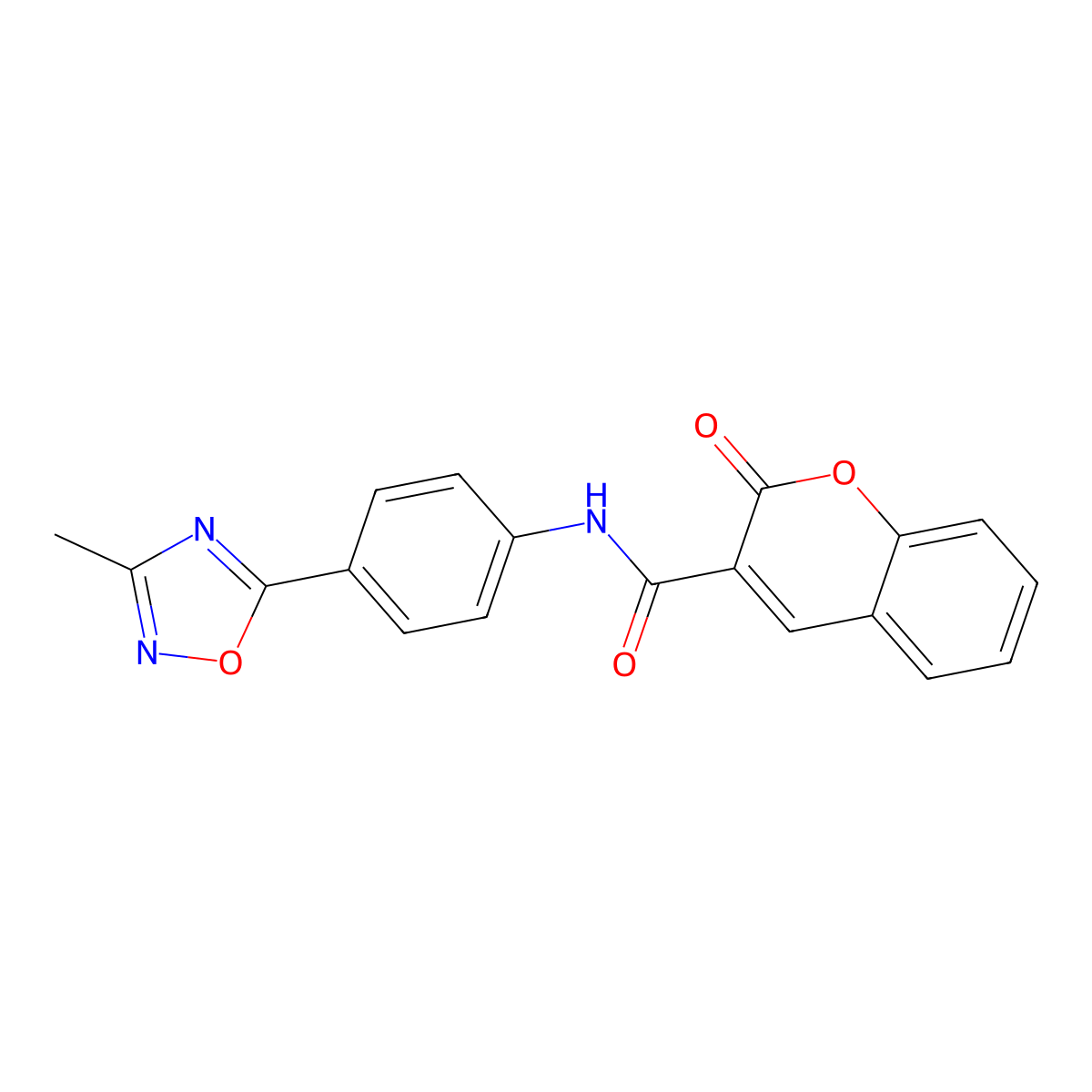 N-[4-(3-methyl-1,2,4-oxadiazol-5-yl)phenyl]-2-oxo-2H-chromene-3-carboxamide molecular structure, CAS 1226443-82-8
