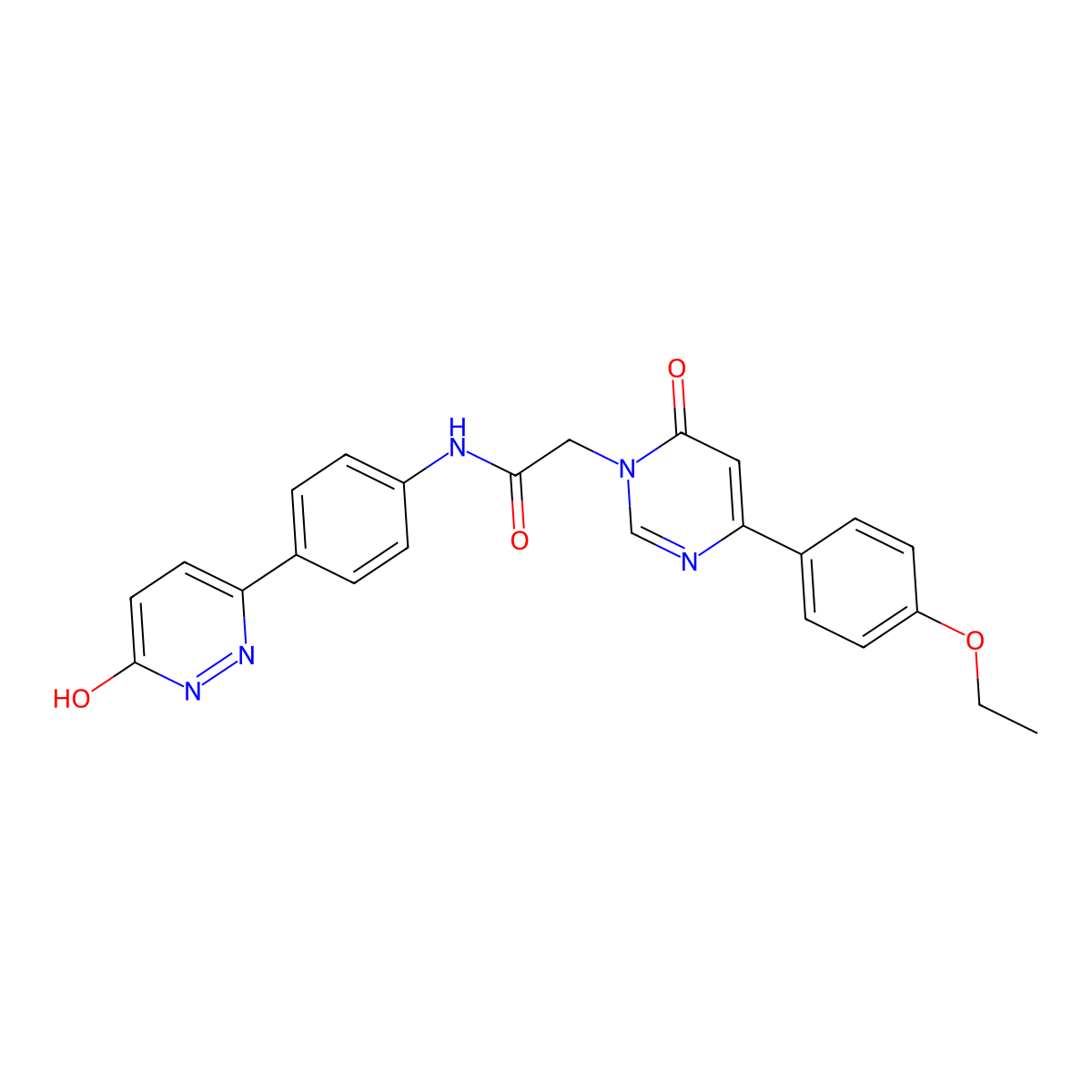 2-(4-(4-ethoxyphenyl)-6-oxopyrimidin-1(6H)-yl)-N-(4-(6-hydroxypyridazin-3-yl)phenyl)acetamide molecular structure, CAS 1226443-99-7