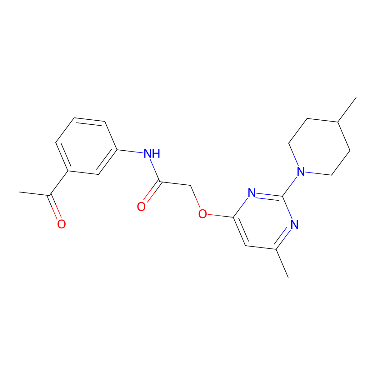 N-(3-acetylphenyl)-2-{[6-methyl-2-(4-methylpiperidin-1-yl)pyrimidin-4-yl]oxy}acetamide molecular structure, CAS 1226444-07-0