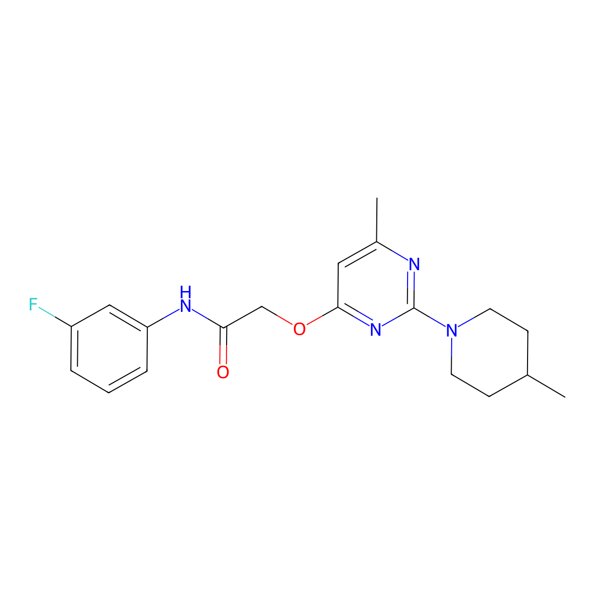 N-(3-fluorophenyl)-2-{[6-methyl-2-(4-methylpiperidin-1-yl)pyrimidin-4-yl]oxy}acetamide molecular structure, CAS 1226444-08-1