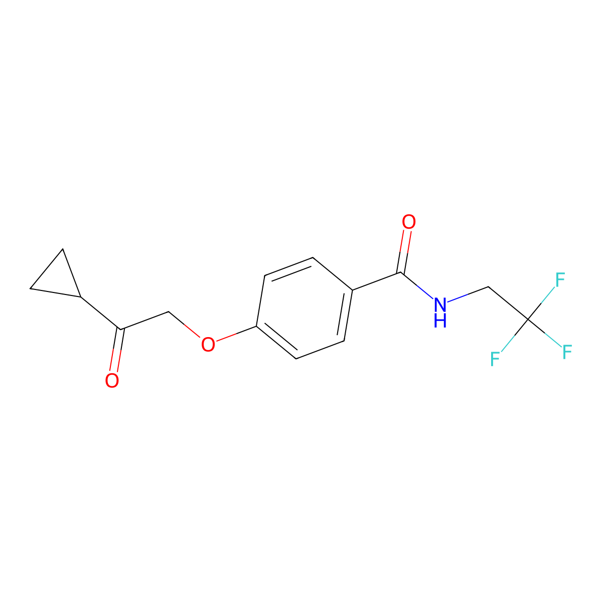 4-(2-cyclopropyl-2-oxoethoxy)-N-(2,2,2-trifluoroethyl)benzamide molecular structure, CAS 1226444-31-0