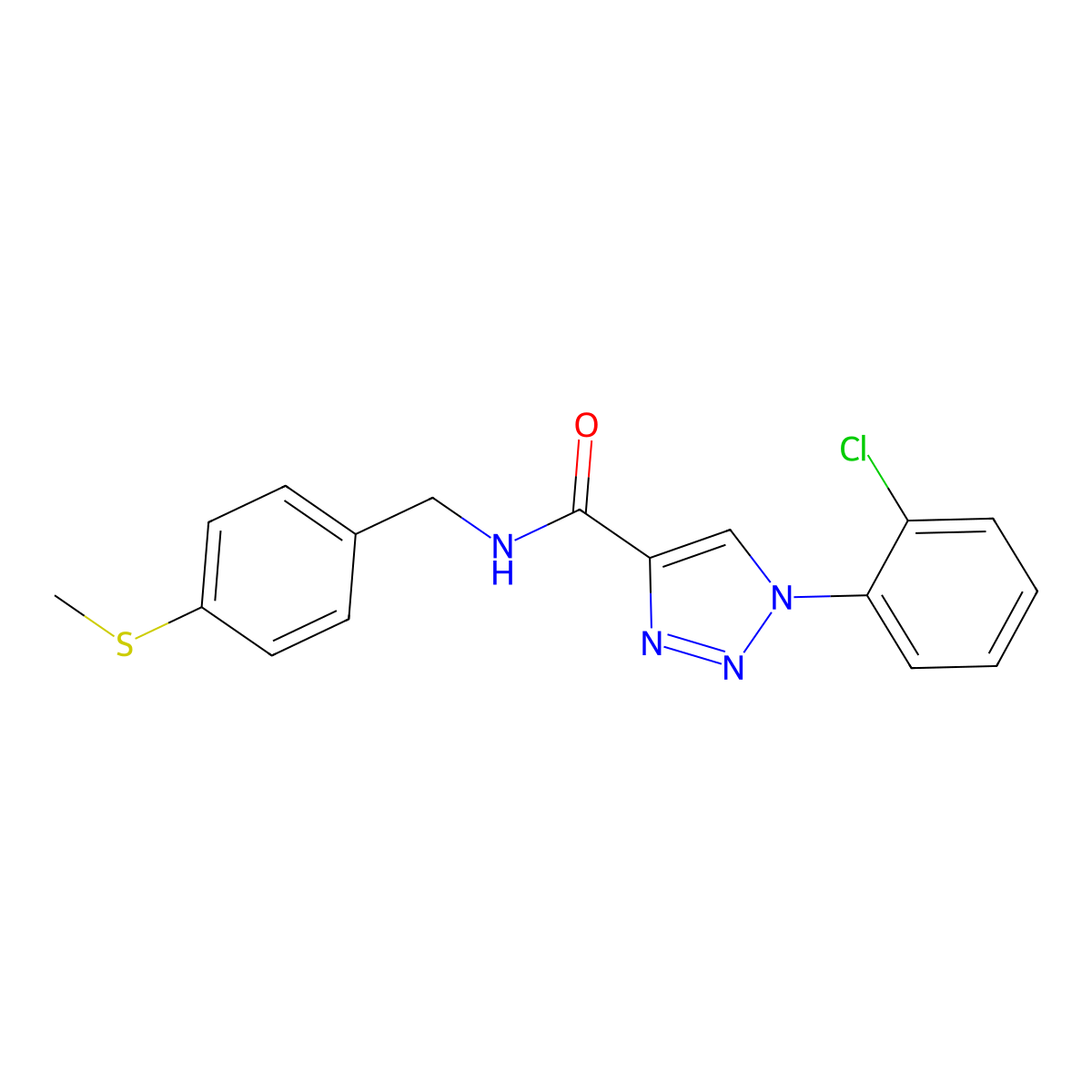 1-(2-chlorophenyl)-N-(4-(methylthio)benzyl)-1H-1,2,3-triazole-4-carboxamide molecular structure, CAS 1226444-44-5