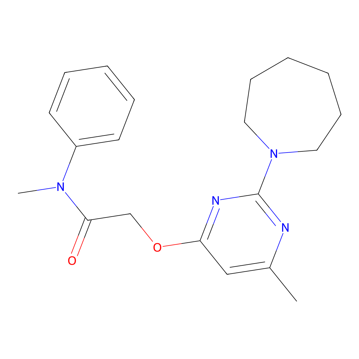 2-{[2-(azepan-1-yl)-6-methylpyrimidin-4-yl]oxy}-N-methyl-N-phenylacetamide molecular structure, CAS 1226444-50-3