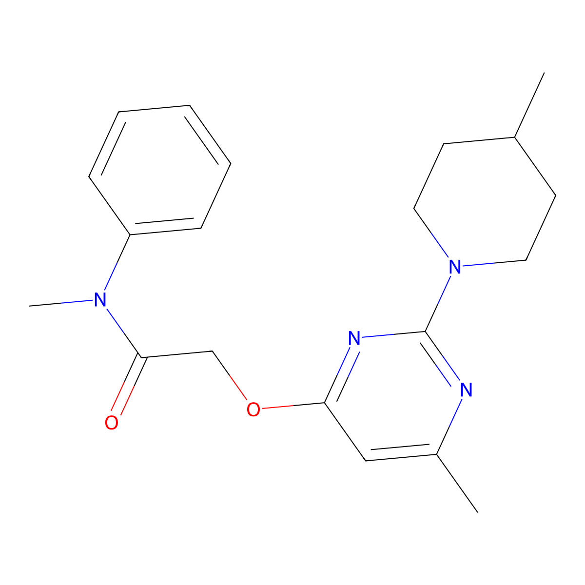 N-methyl-2-{[6-methyl-2-(4-methylpiperidin-1-yl)pyrimidin-4-yl]oxy}-N-phenylacetamide molecular structure, CAS 1226444-58-1