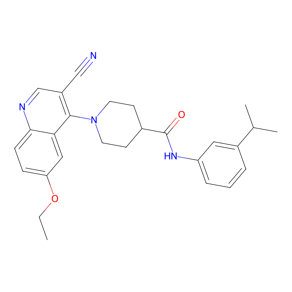 1-(3-cyano-6-ethoxyquinolin-4-yl)-N-[3-(propan-2-yl)phenyl]piperidine-4-carboxamide molecular structure, CAS 1226444-61-6