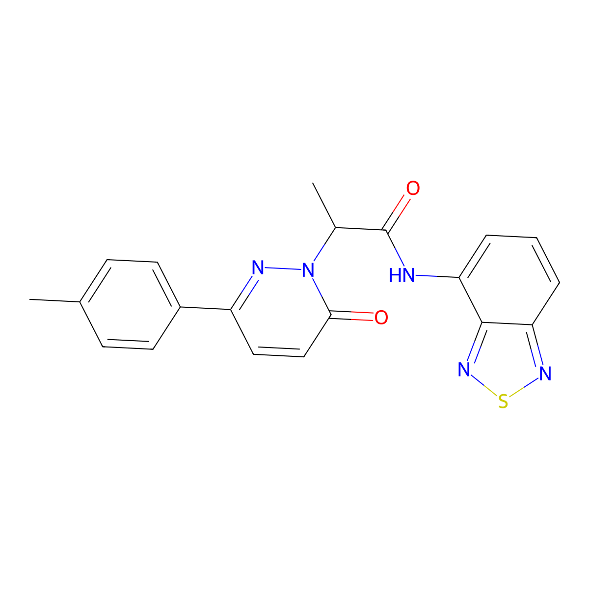 N-(benzo[c][1,2,5]thiadiazol-4-yl)-2-(6-oxo-3-(p-tolyl)pyridazin-1(6H)-yl)propanamide molecular structure, CAS 1226444-68-3