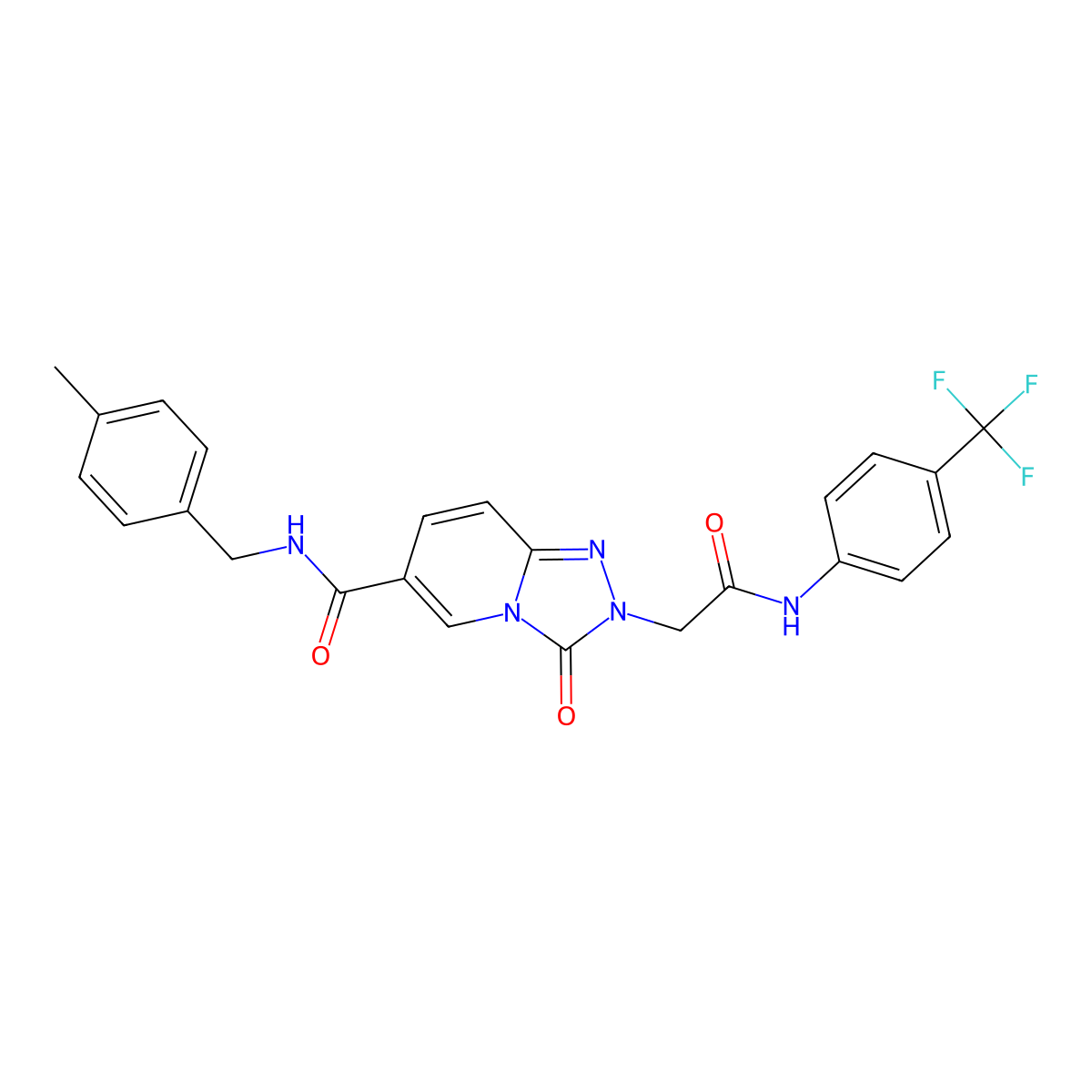 N-[(4-methylphenyl)methyl]-3-oxo-2-({[4-(trifluoromethyl)phenyl]carbamoyl}methyl)-2H,3H-[1,2,4]triazolo[4,3-a]pyridine-6-carboxamide molecular structure, CAS 1226444-69-4