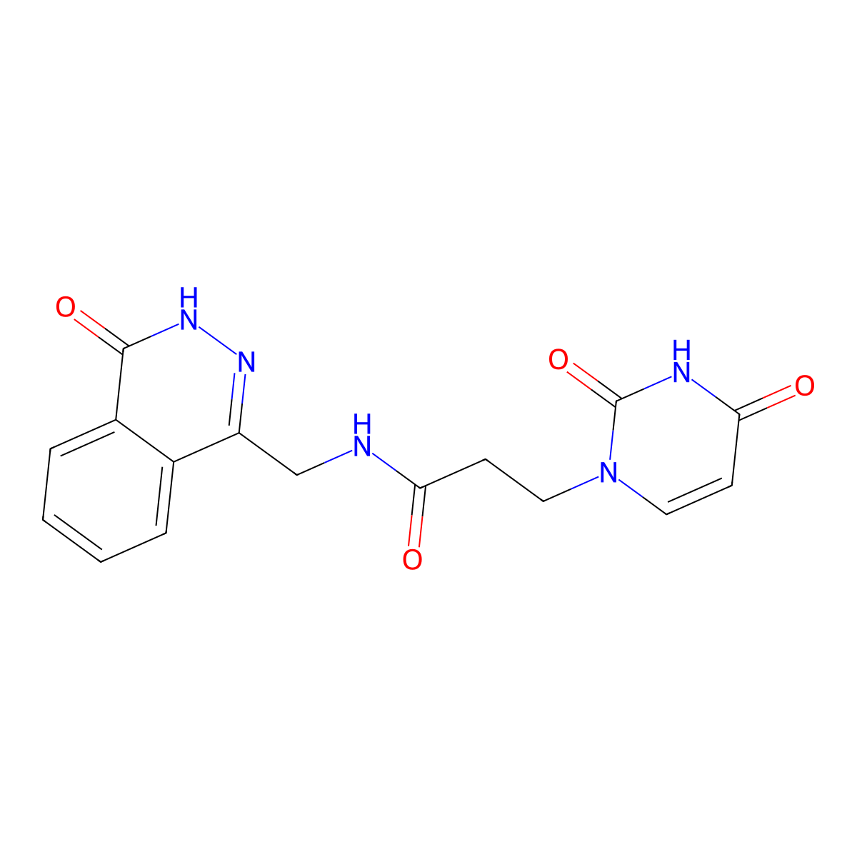 3-(2,4-dioxo-3,4-dihydropyrimidin-1(2H)-yl)-N-((4-oxo-3,4-dihydrophthalazin-1-yl)methyl)propanamide molecular structure, CAS 1226444-72-9