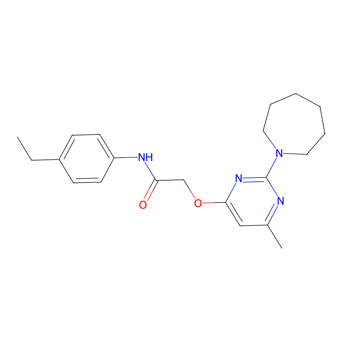 2-{[2-(azepan-1-yl)-6-methylpyrimidin-4-yl]oxy}-N-(4-ethylphenyl)acetamide molecular structure, CAS 1226444-74-1