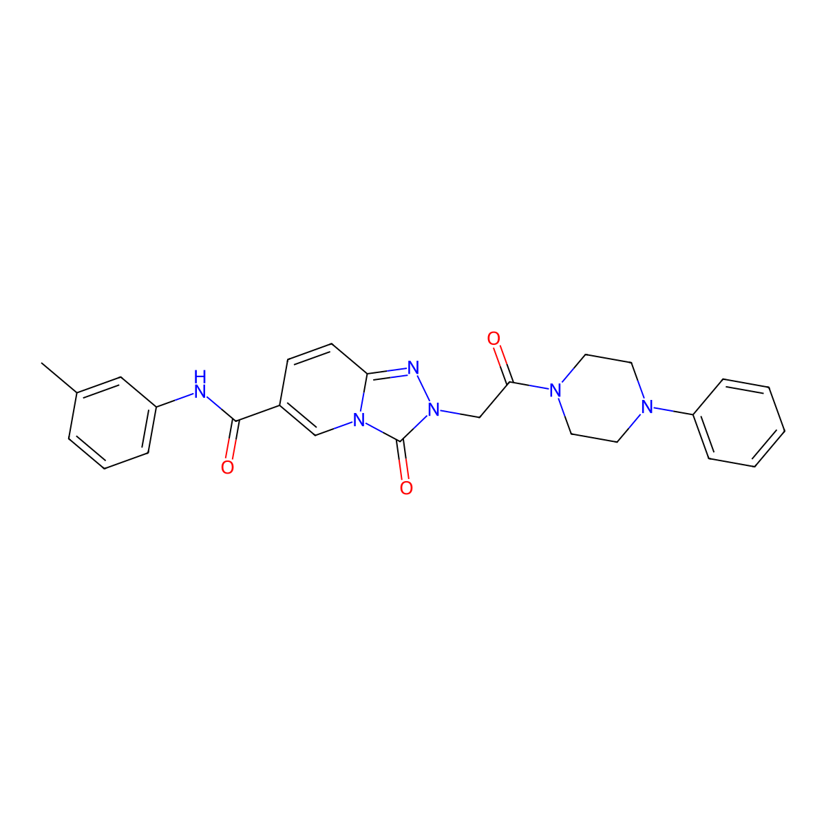 3-oxo-2-(2-oxo-2-(4-phenylpiperazin-1-yl)ethyl)-N-(m-tolyl)-2,3-dihydro-[1,2,4]triazolo[4,3-a]pyridine-6-carboxamide molecular structure, CAS 1226444-76-3