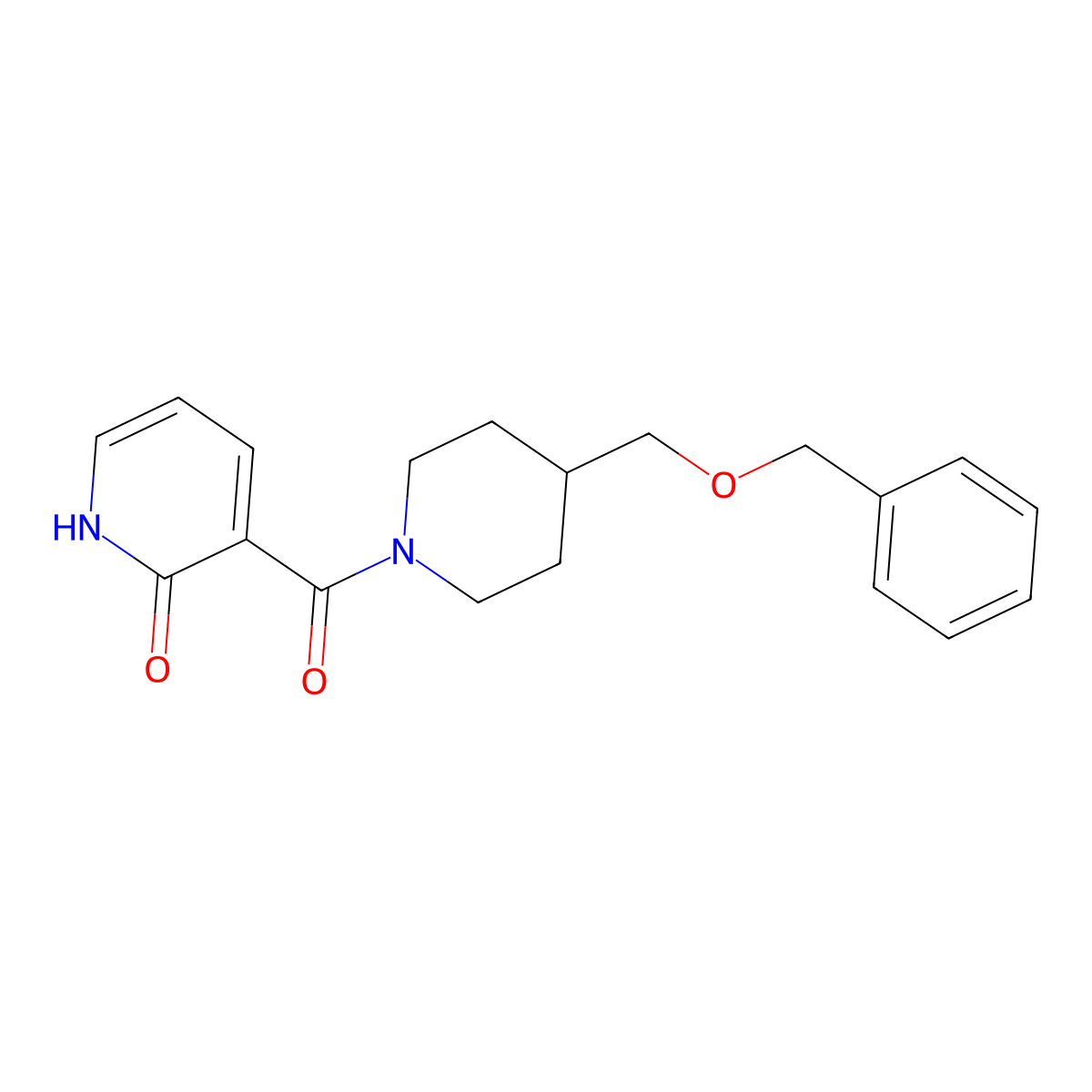 3-(4-((benzyloxy)methyl)piperidine-1-carbonyl)pyridin-2(1H)-one molecular structure, CAS 1226444-79-6