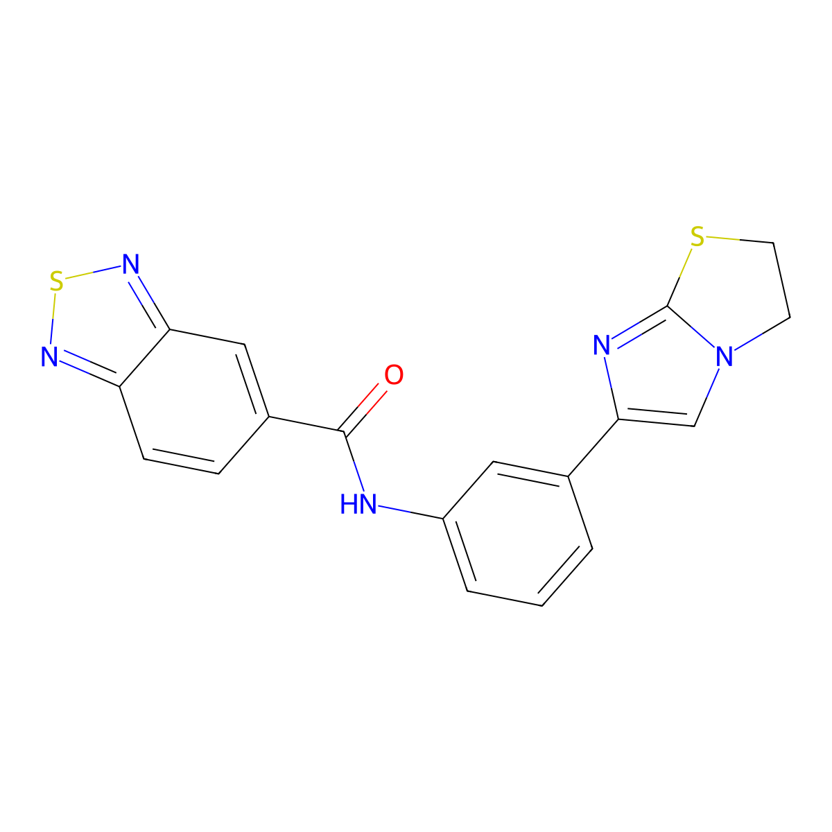 N-(3-(2,3-dihydroimidazo[2,1-b]thiazol-6-yl)phenyl)benzo[c][1,2,5]thiadiazole-5-carboxamide molecular structure, CAS 1226444-87-6