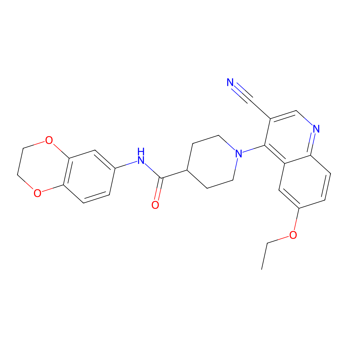 1-(3-cyano-6-ethoxyquinolin-4-yl)-N-(2,3-dihydro-1,4-benzodioxin-6-yl)piperidine-4-carboxamide molecular structure, CAS 1226444-93-4
