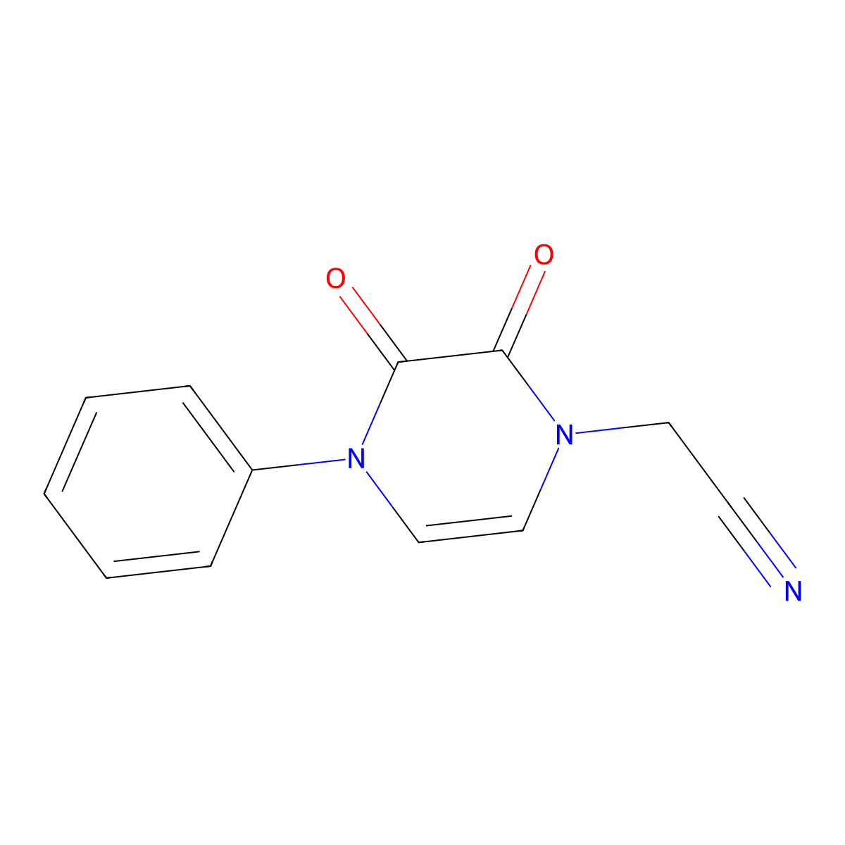 2-(2,3-dioxo-4-phenyl-3,4-dihydropyrazin-1(2H)-yl)acetonitrile molecular structure, CAS 1226445-08-4