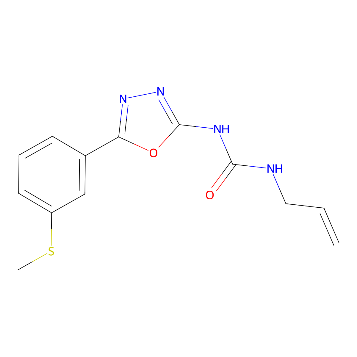 1-Allyl-3-(5-(3-(methylthio)phenyl)-1,3,4-oxadiazol-2-yl)urea molecular structure, CAS 1226445-17-5