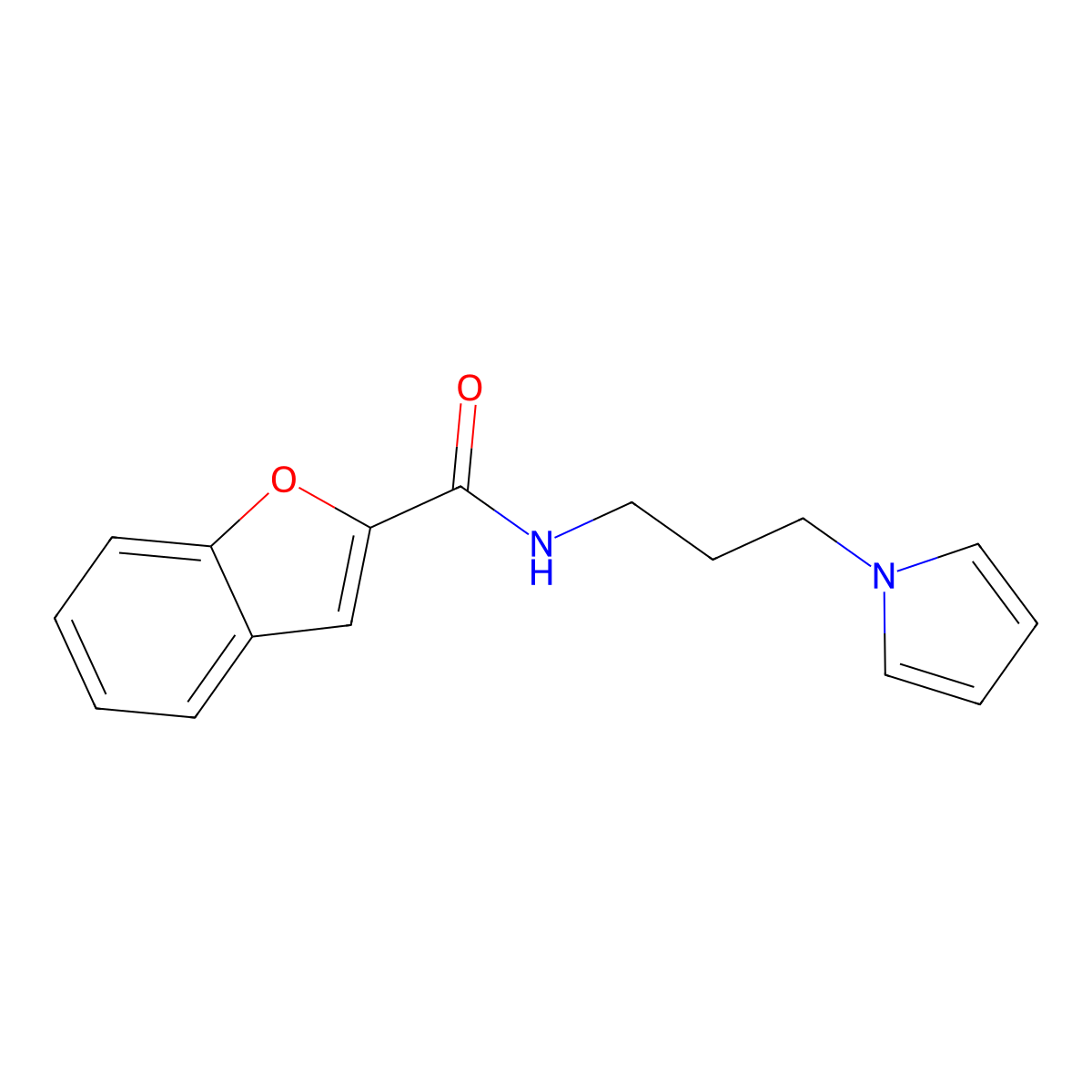 N-(3-(1H-pyrrol-1-yl)propyl)benzofuran-2-carboxamide molecular structure, CAS 1226445-18-6