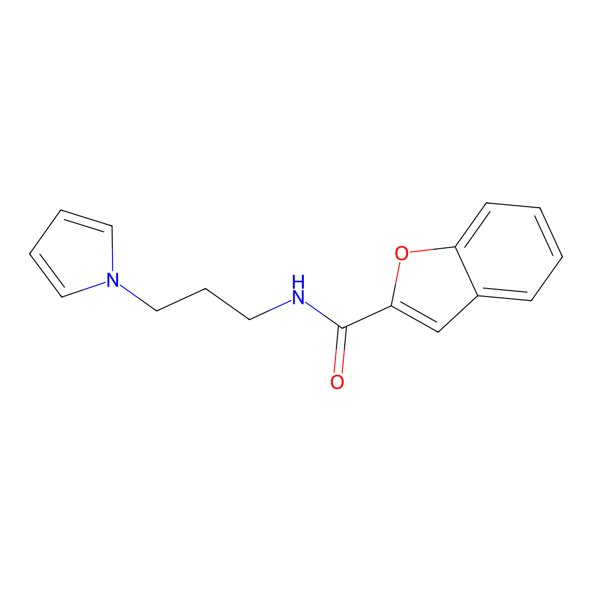 N-(3-(1H-pyrrol-1-yl)propyl)benzofuran-2-carboxamide molecular structure, CAS 1226445-18-6