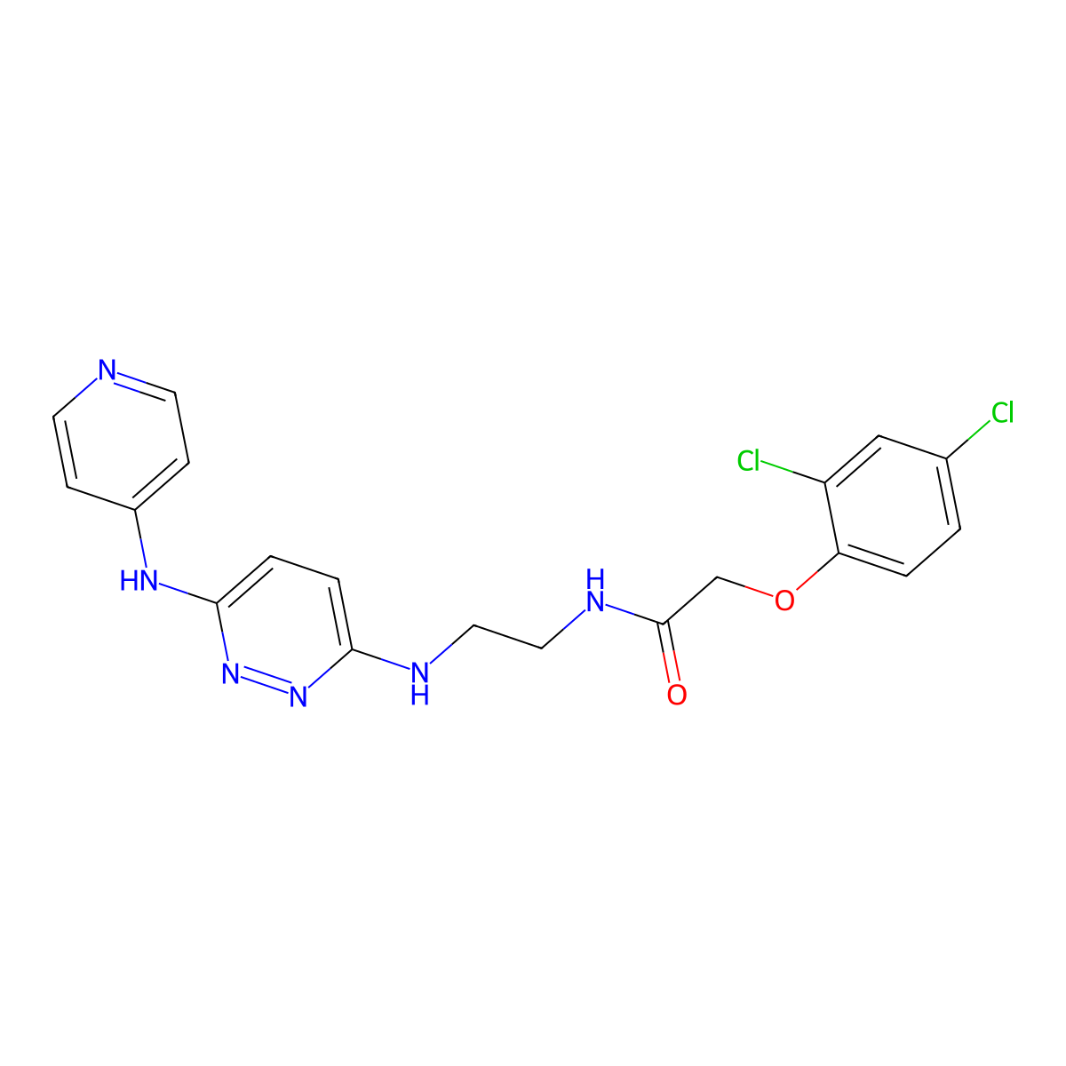 2-(2,4-dichlorophenoxy)-N-(2-((6-(pyridin-4-ylamino)pyridazin-3-yl)amino)ethyl)acetamide molecular structure, CAS 1226445-26-6
